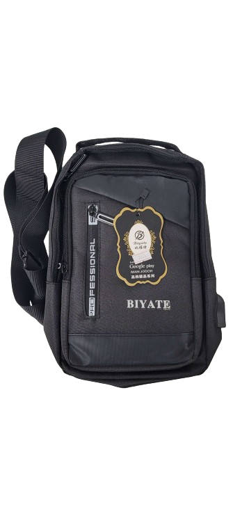 Mochila Bandolera Color Negro Moderna Puerto USB