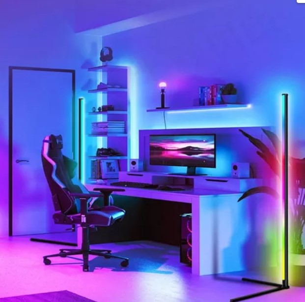 Lámpara Usb De Pie Ritmo Música Luces Led Rgb Control Remoto