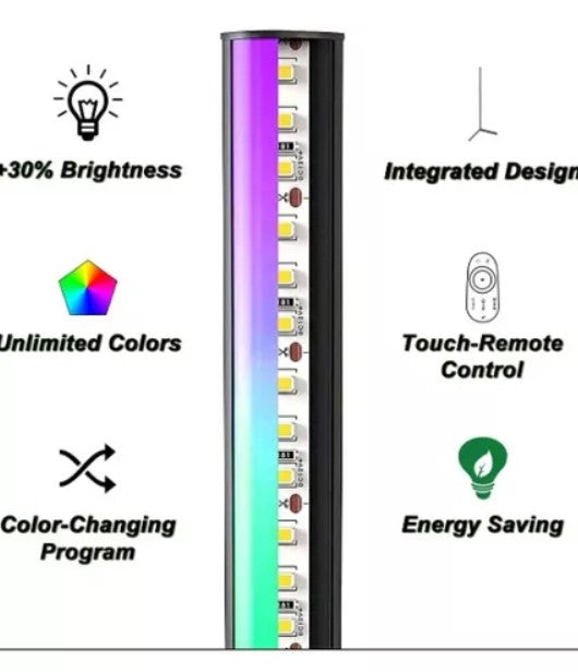 Lámpara Usb De Pie Ritmo Música Luces Led Rgb Control Remoto