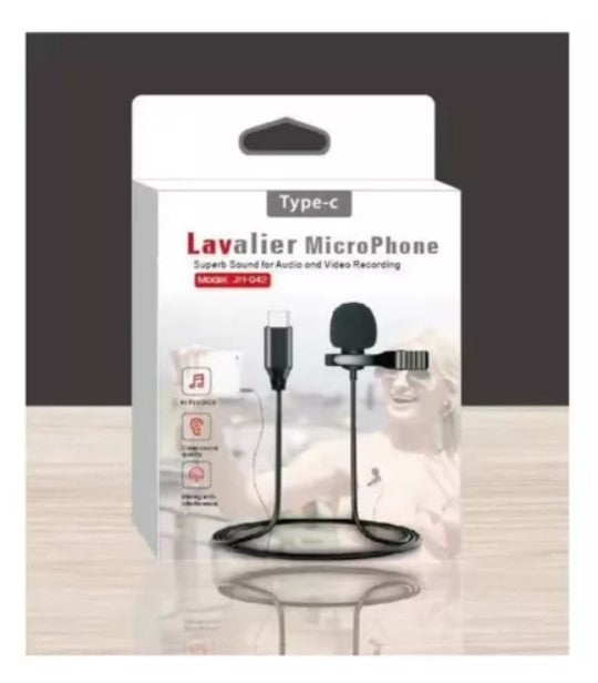 Micrófono Lavalier Solapa Telefono Tipo C Con Entrada Fonos