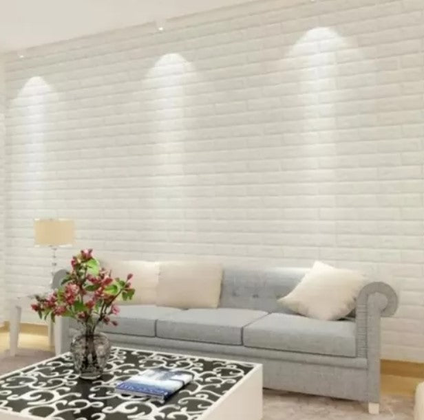 Pack 5 Lamina Papel Autoadhesivo Ladrillo 3d Mural 70x77