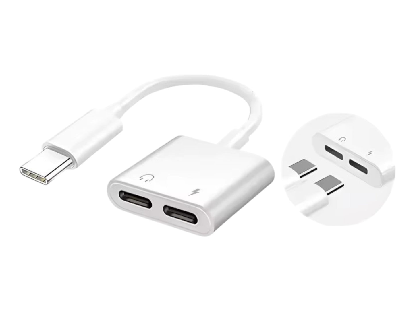 Adaptador Convertidor Conector 2 en 1 Audio TypeC 3.5mm IRM