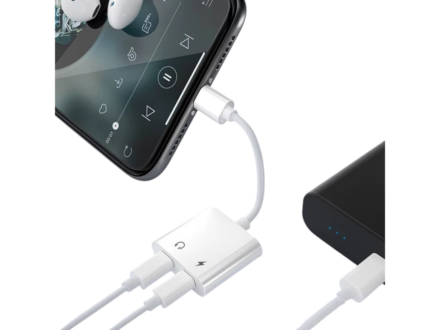 Adaptador Convertidor Conector 2 en 1 Audio TypeC 3.5mm IRM