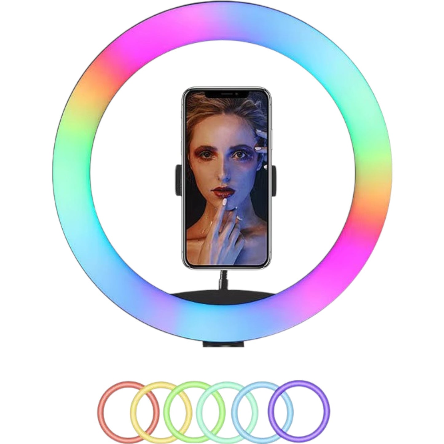 Aro Luz Colores Regulable LED RGB Selfie Soporte Celular IRM
