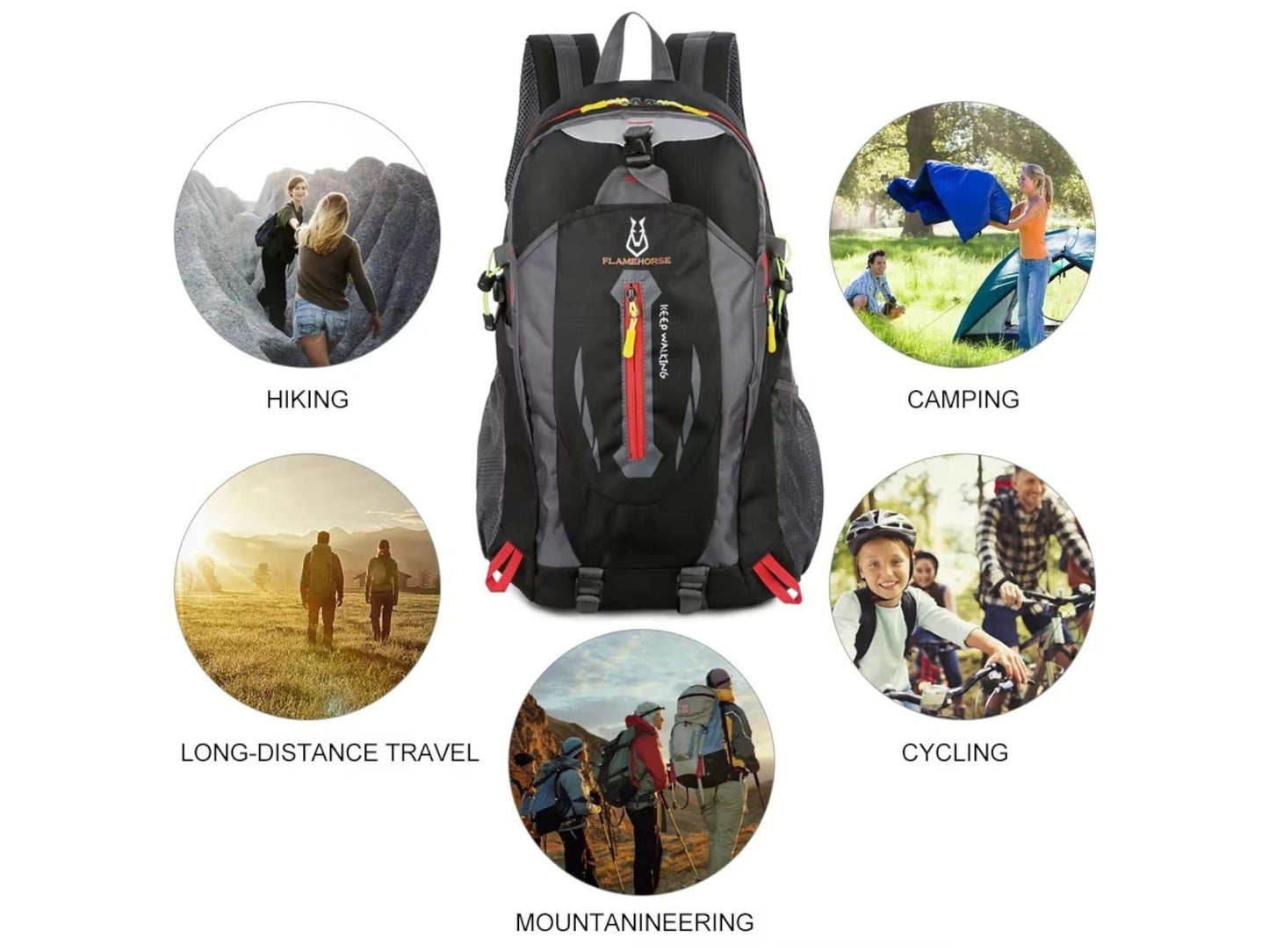 Bolso Mochila Grande Ligera Camping Viaje Resistente Agua40L