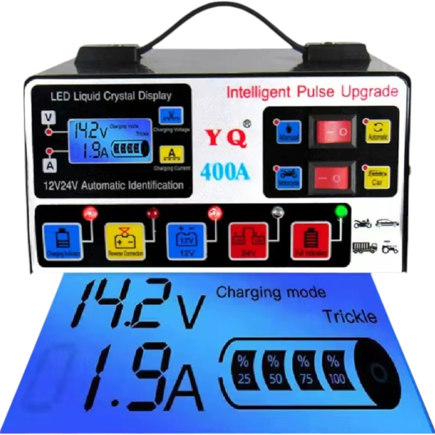 Cargador Bateria Automotriz Inteligente Coche Moto IRM