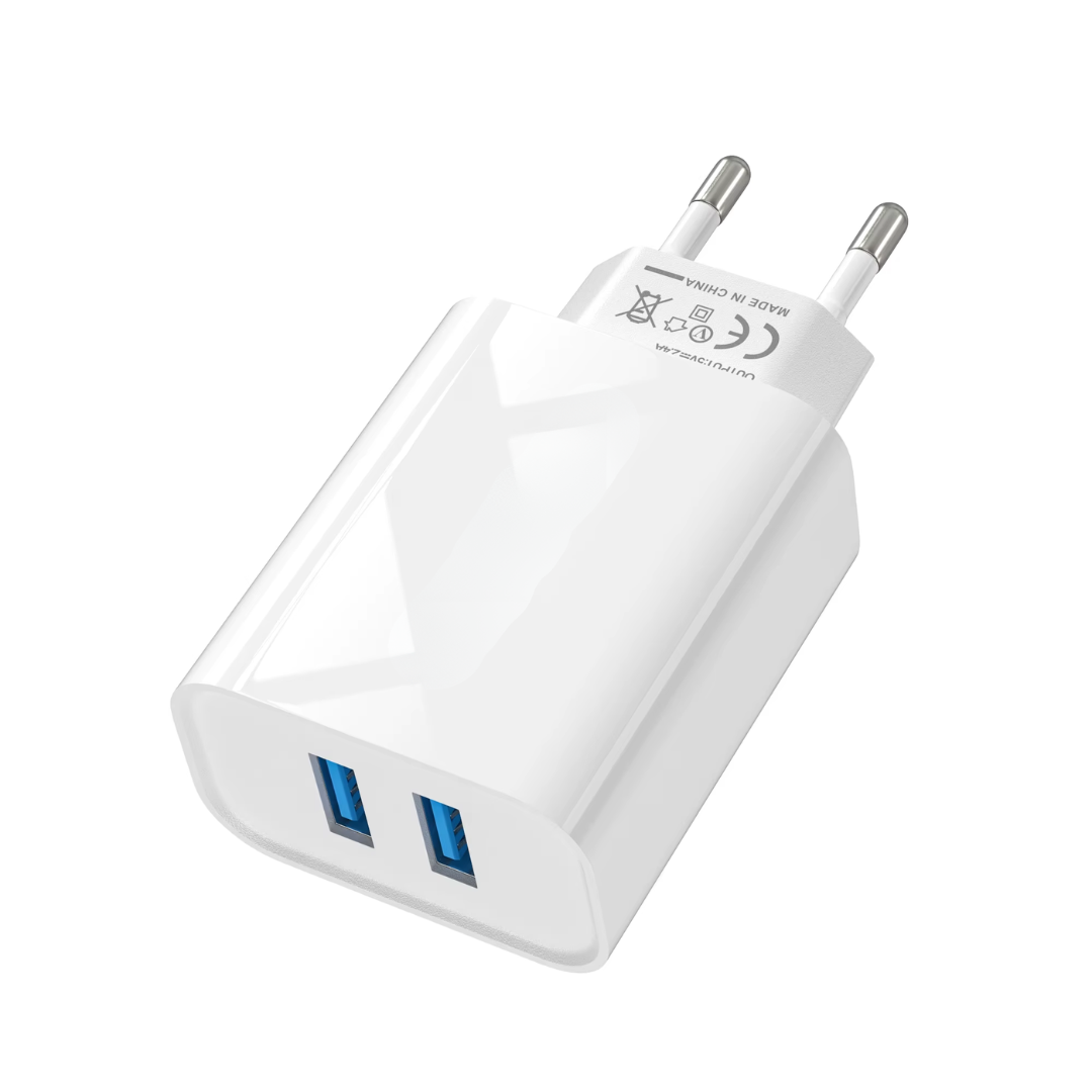Cargador Rapido Enchufe Adaptador Pared Doble Puerto USB