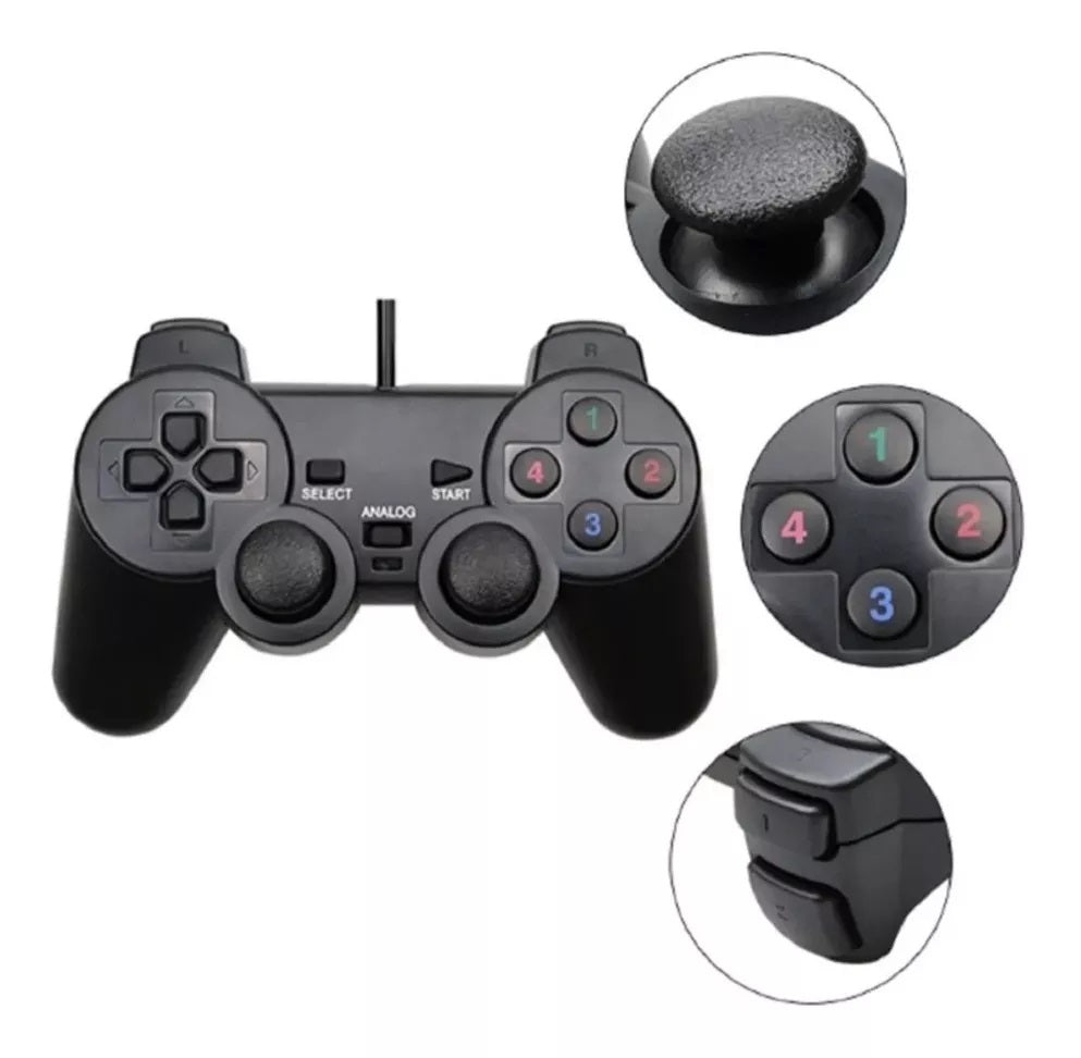 Control Dualshock Mando Joystick Usb PC Windows 1,8 Metros