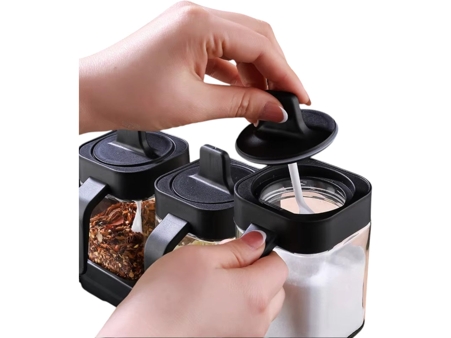 Especieros kit 3 Piezas Condimento Organizador Cocina Salero