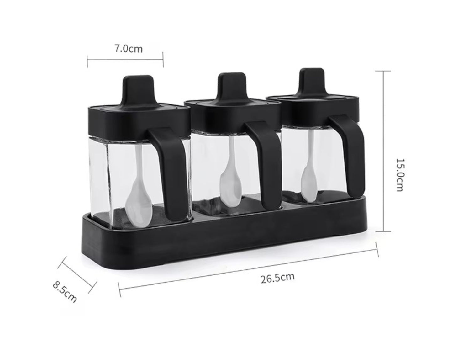 Especieros kit 3 Piezas Condimento Organizador Cocina Salero