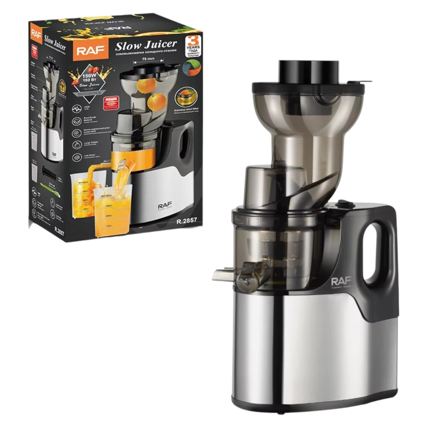 Extractor Jugo Acero Inoxidable Antigoteo Pulpa Seca RAF