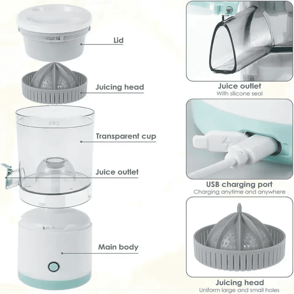Extractor Jugos Licuadora Eléctrica USB Recargable Portátil