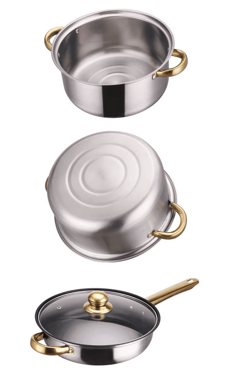Juego Ollas Inoxidable Cocina Set 12 Piezas Antiadherente