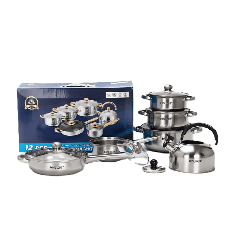 Juego Ollas Inoxidable Cocina Set 12 Piezas Antiadherente