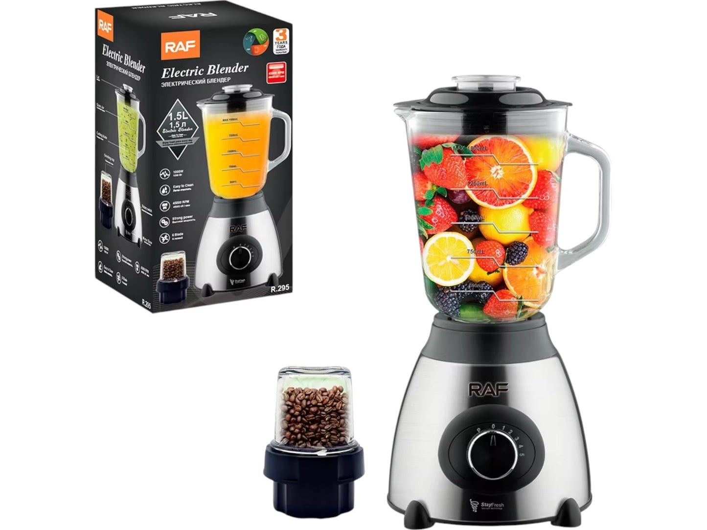 Licuadora Potente 2 Velocidades Tritura Hielo Cocina RAF
