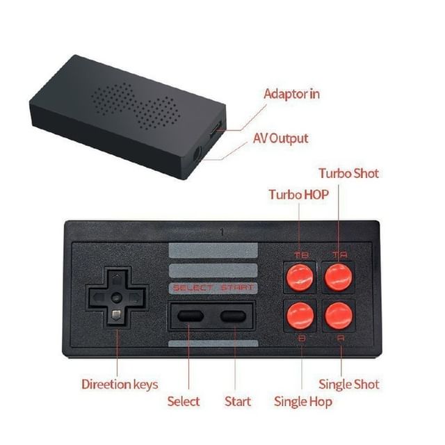Mini Consola 620 Juegos Retro Salida AV Para TV 2 Mandos