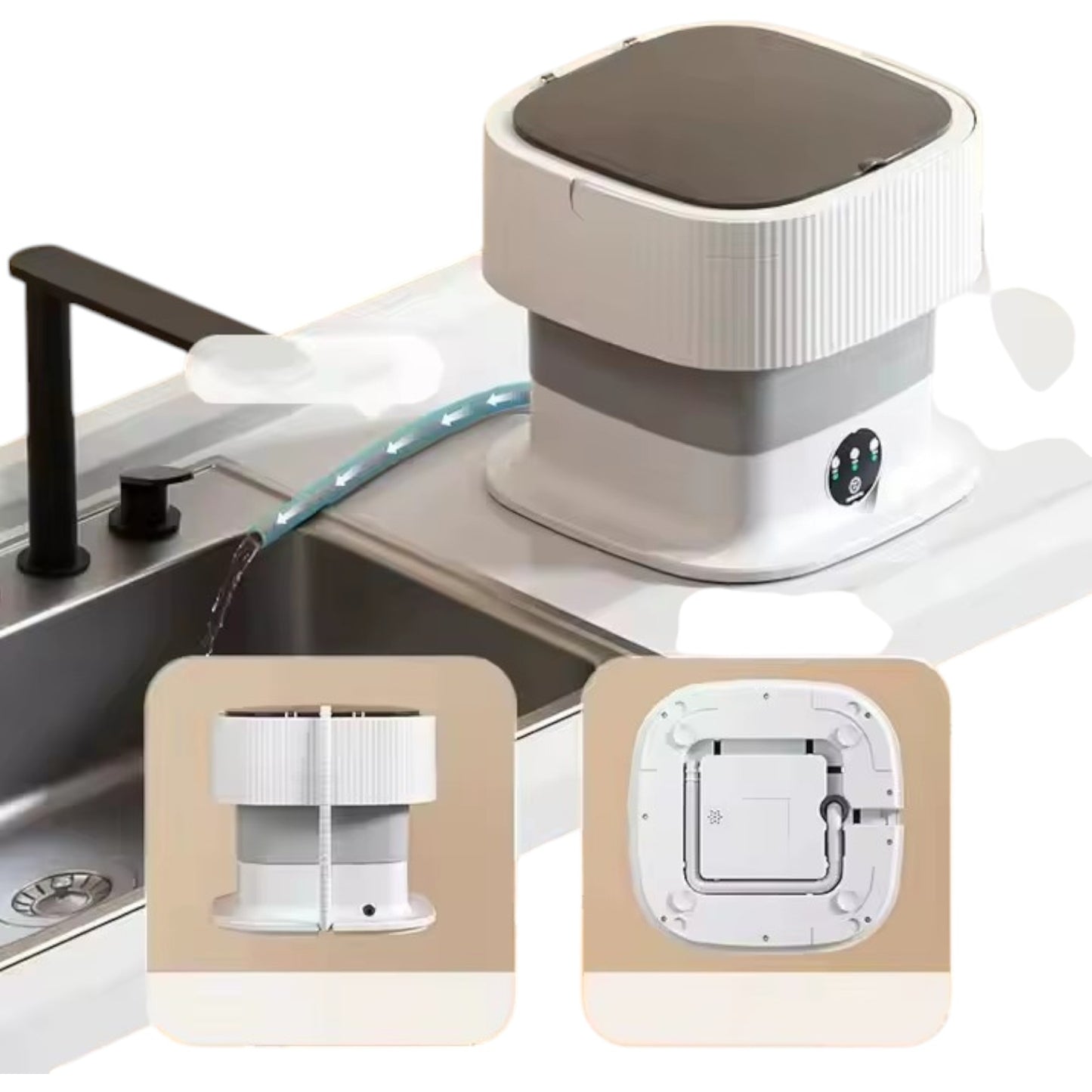Mini Lavadora Viaje Plegable Eléctrica Portatil Ropa IRM