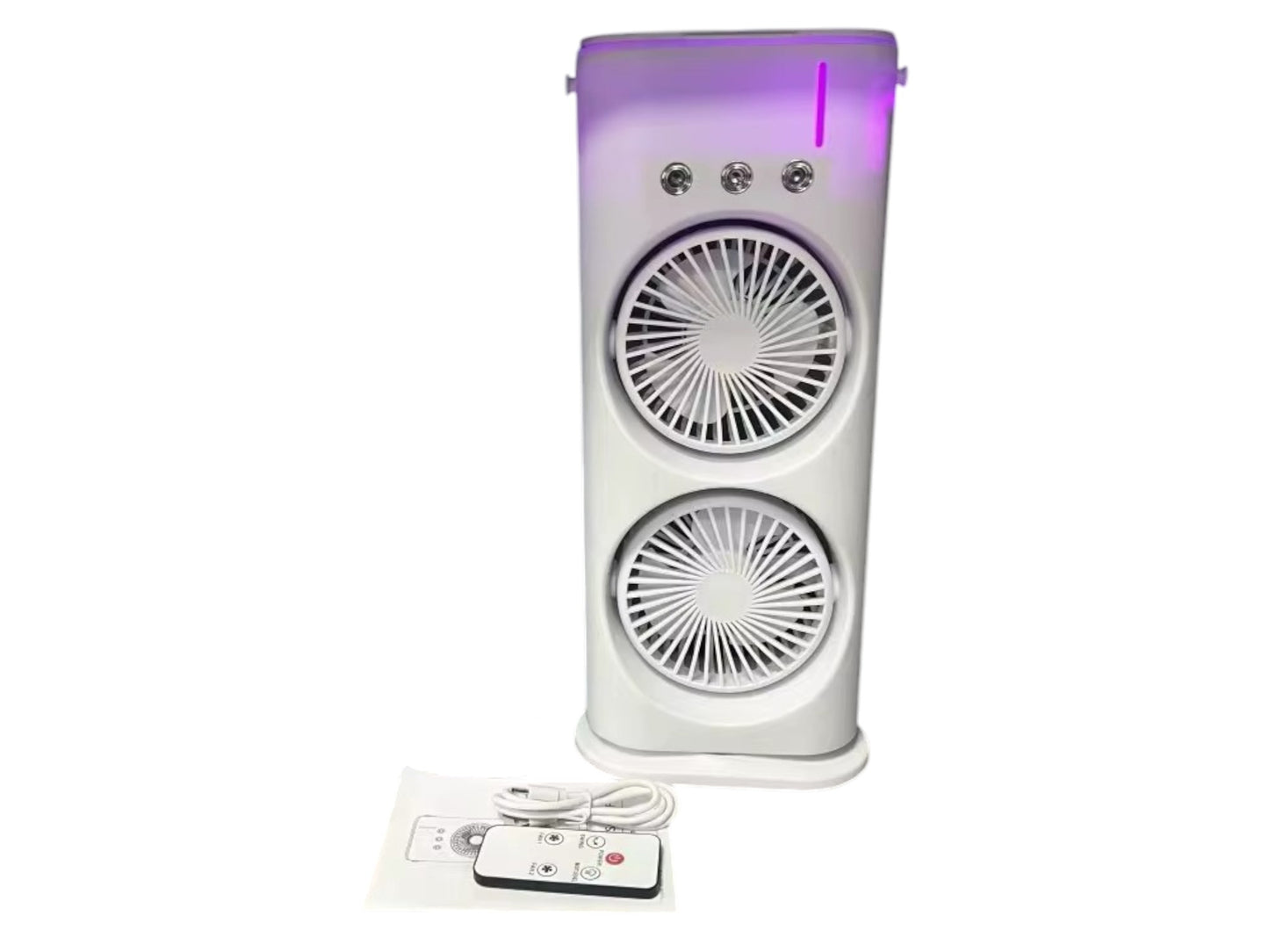 Mini Ventilador Rociador Personal Doble Aspas 90° Recargable