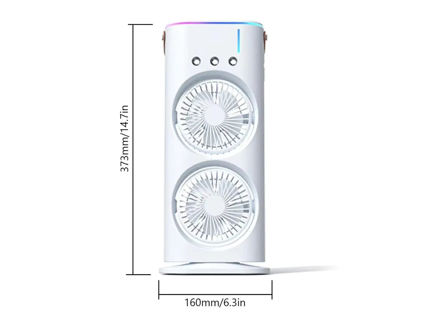 Mini Ventilador Rociador Personal Doble Aspas 90° Recargable