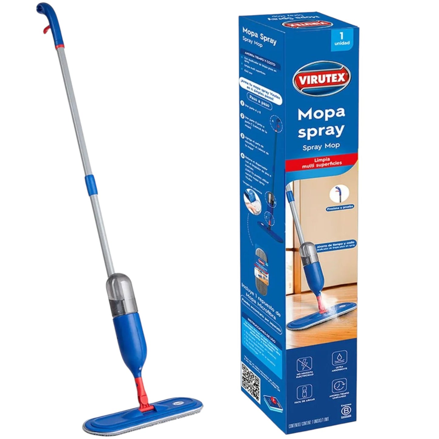 Mopa Spray Microfibra Trapeador Ligero Atomizador Virutex