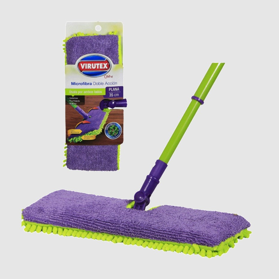 Mopa Trapeador Microfibra Atrapa Polvo Lavable Virutex 35 cm