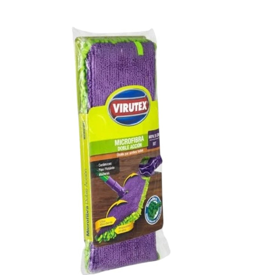 Mopa Trapeador Microfibra Atrapa Polvo Lavable Virutex 35 cm