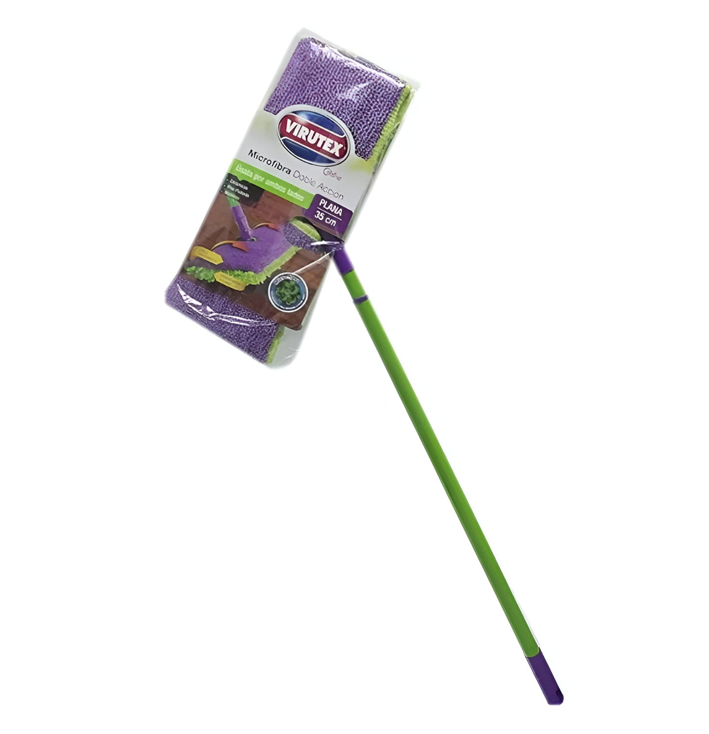 Mopa Trapeador Microfibra Atrapa Polvo Lavable Virutex 35 cm