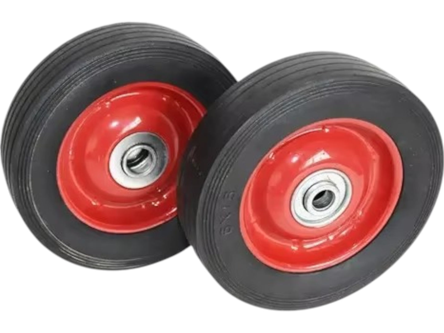 Pack 2 Ruedas Goma Solida Carros Yegua Carga Pesada 15 cm