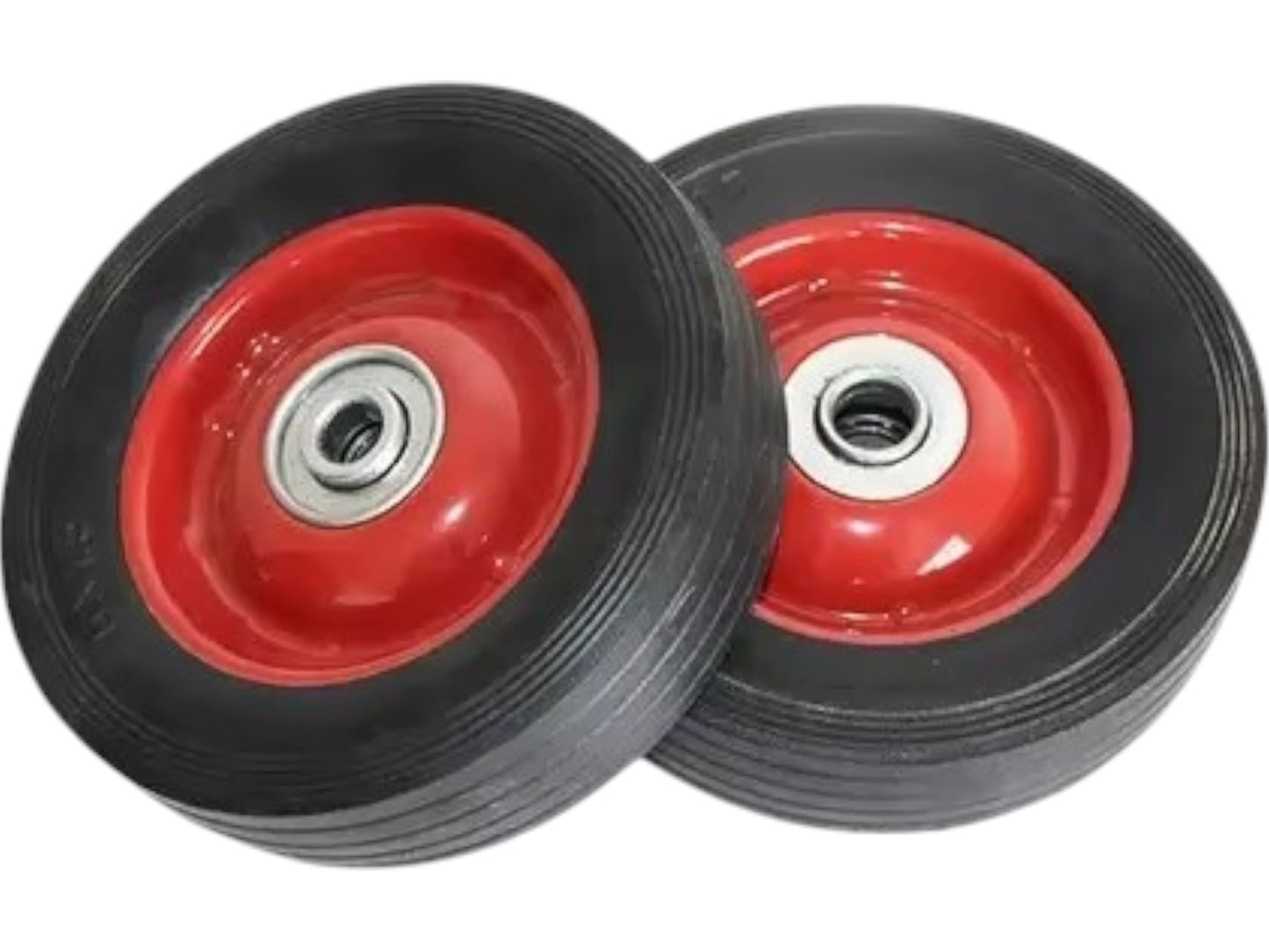 Pack 2 Ruedas Goma Solida Carros Yegua Carga Pesada 15 cm