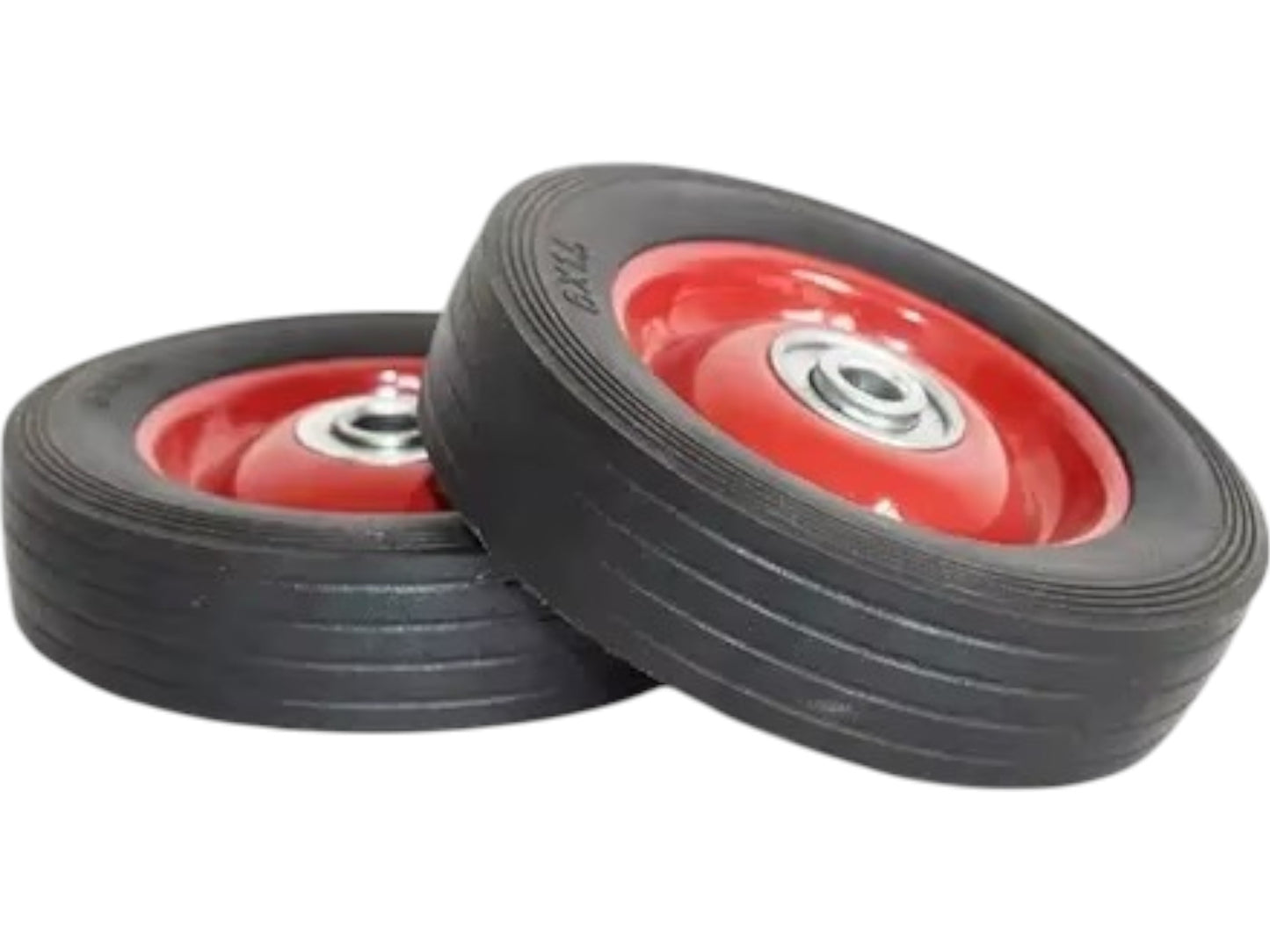Pack 2 Ruedas Goma Solida Carros Yegua Carga Pesada 15 cm