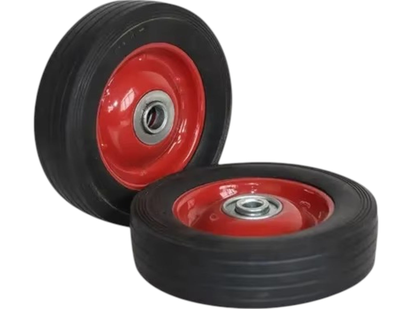 Pack 2 Ruedas Goma Solida Carros Yegua Carga Pesada 15 cm