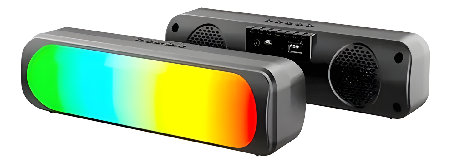 Potente Altavoz Bluetooth Barra Sonido Portátil Luces LED