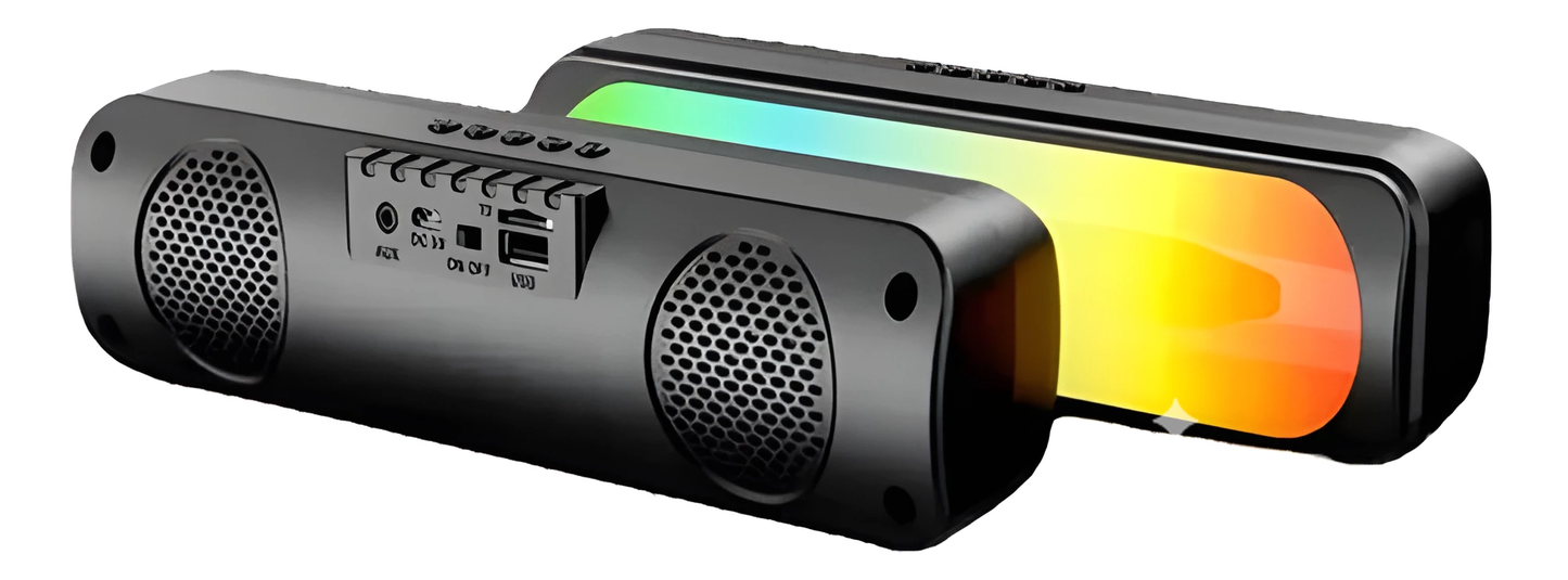 Potente Altavoz Bluetooth Barra Sonido Portátil Luces LED