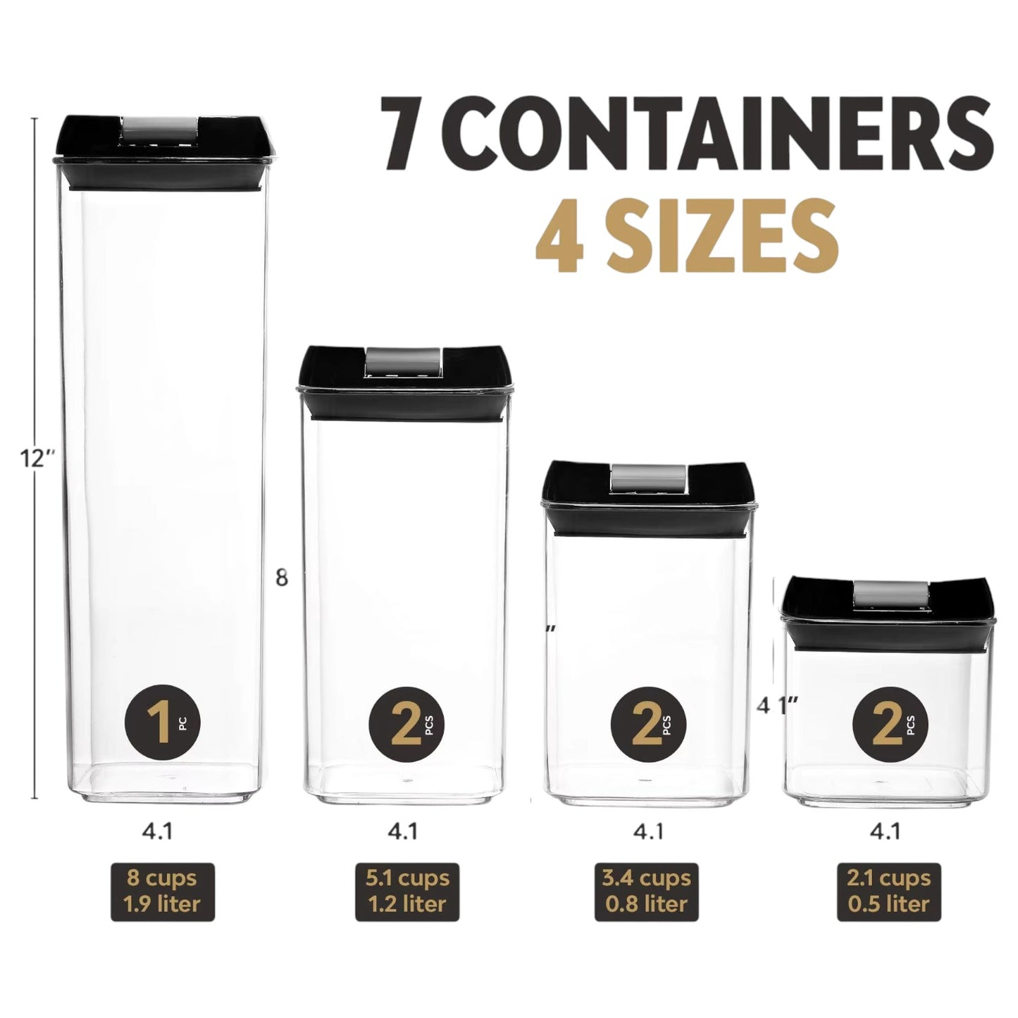 Set 7 Contenedores Envases Organizador Despensa Cocina IRM