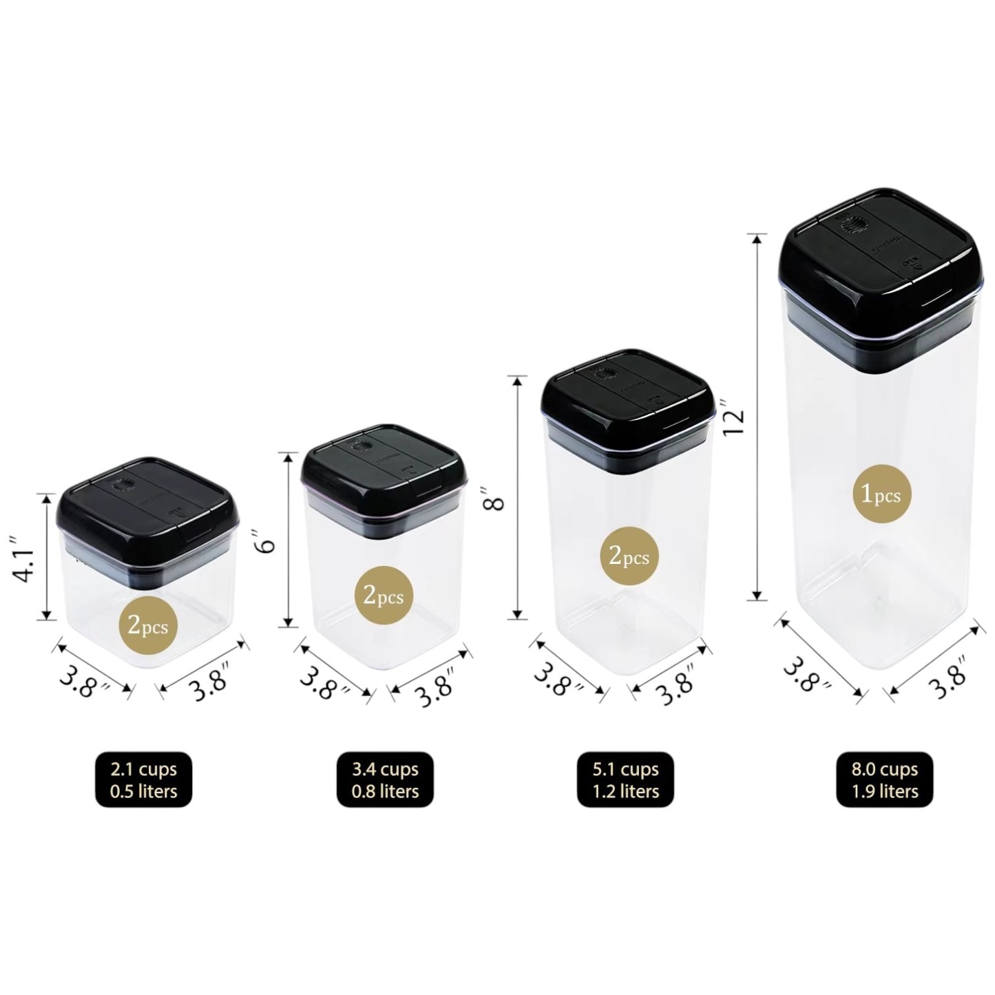 Set 7 Contenedores Envases Organizador Despensa Cocina IRM