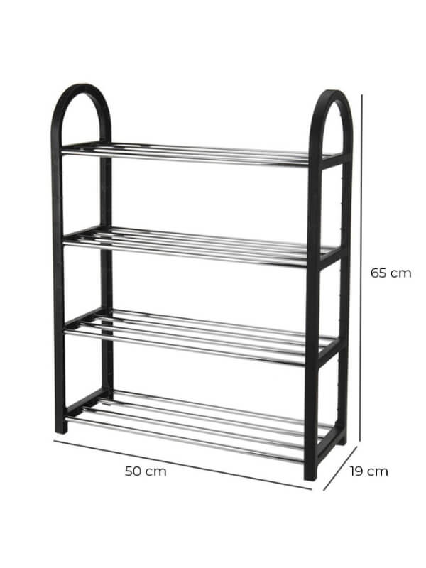 Zapatero Organizador Mueble Acero Inoxidable 4 Niveles 65 cm