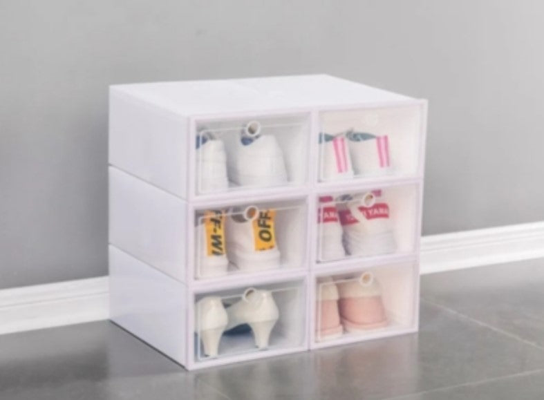 Pack 6 Caja Organizador Zapato Estante Armarble Apilable