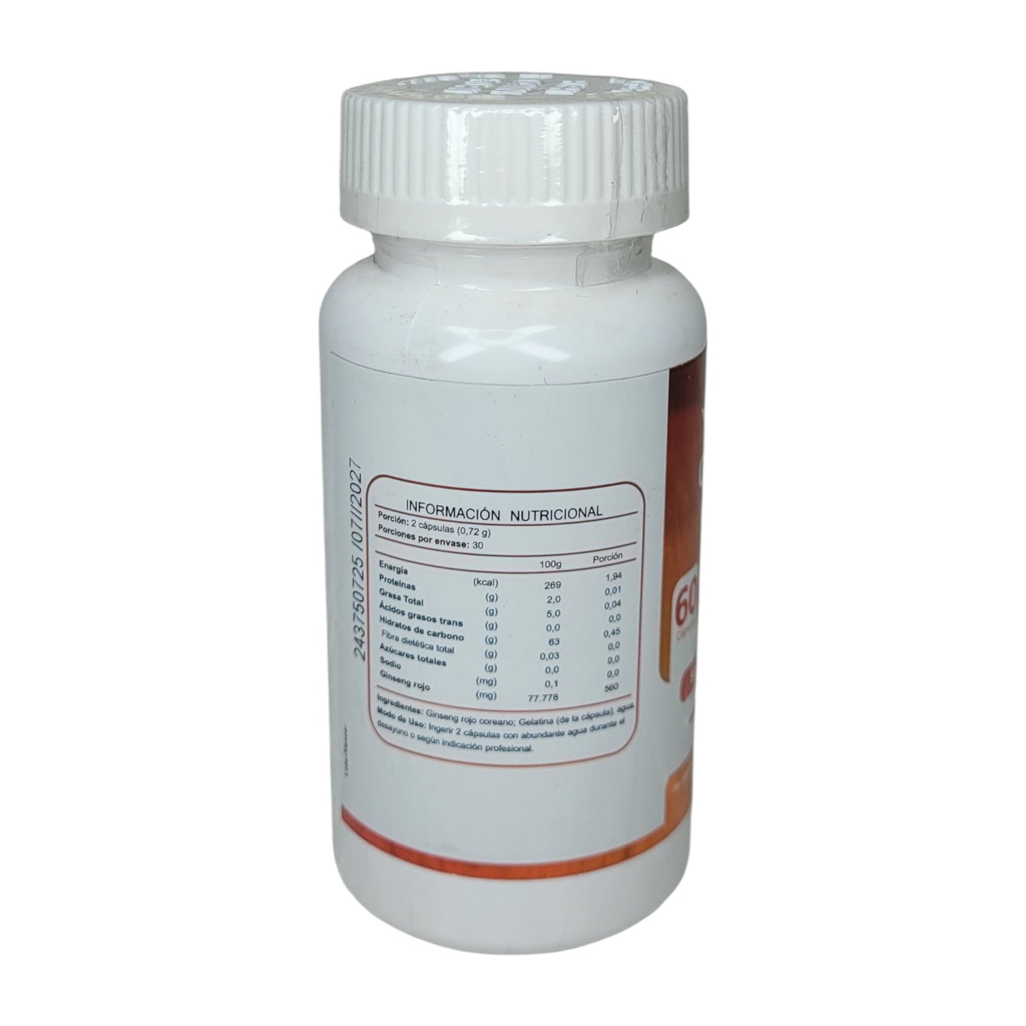 Ginseng FNL Natural 60 Cápsulas Suplemento Bienestar Mental