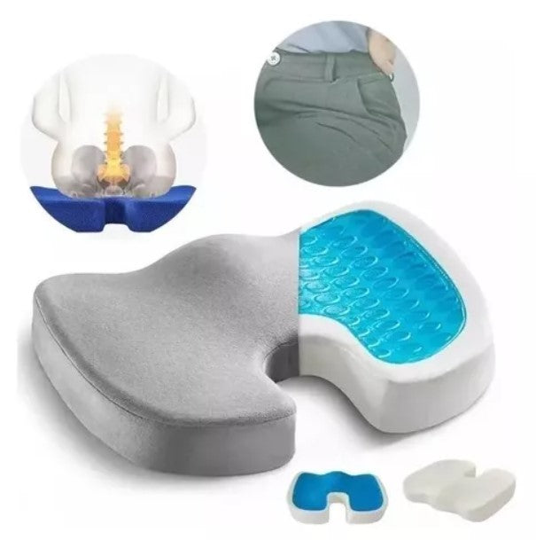 Asiento Cojín De Gel Viscoelastico Coxis Ortopédico Lumbar