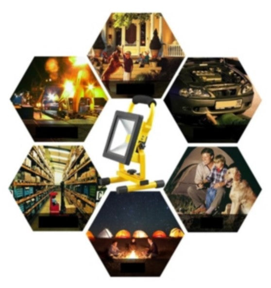 Lámpara Foco Recargable Para Usar Al Aire Libre Flood Light 30w