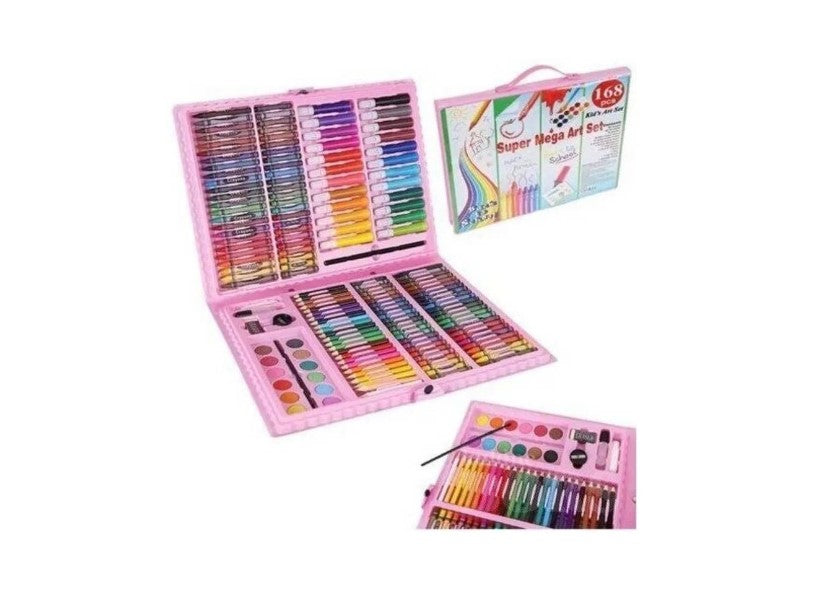 Set Maleta Arte 168 Piezas Lápices Pintura Colorear Dibujar