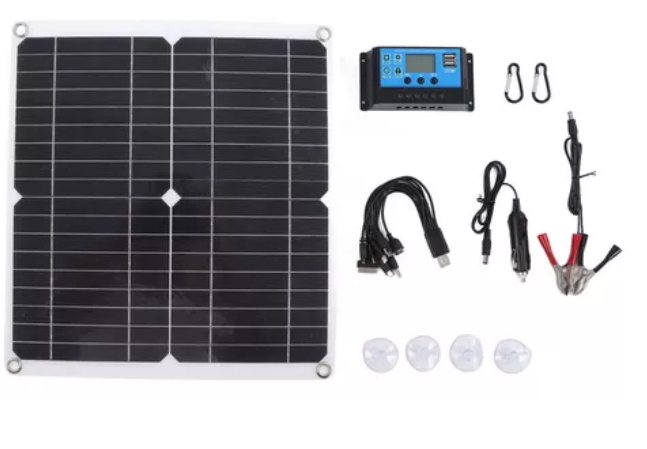 Panel Solar 20w 6v Con Cables De 5 Puntas