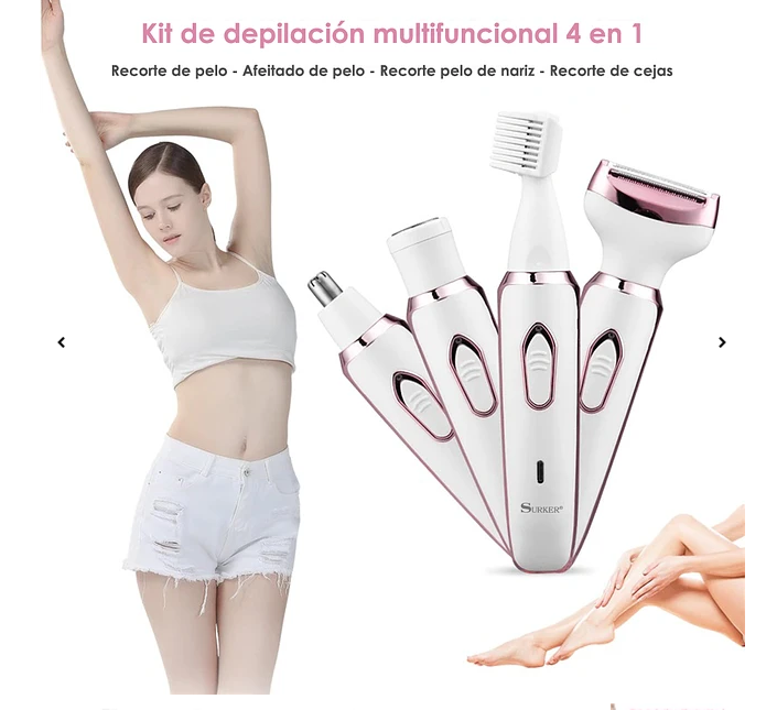 Afeitadora Electrica Femenina 4EN1 Colporal Para Axilas Bikini