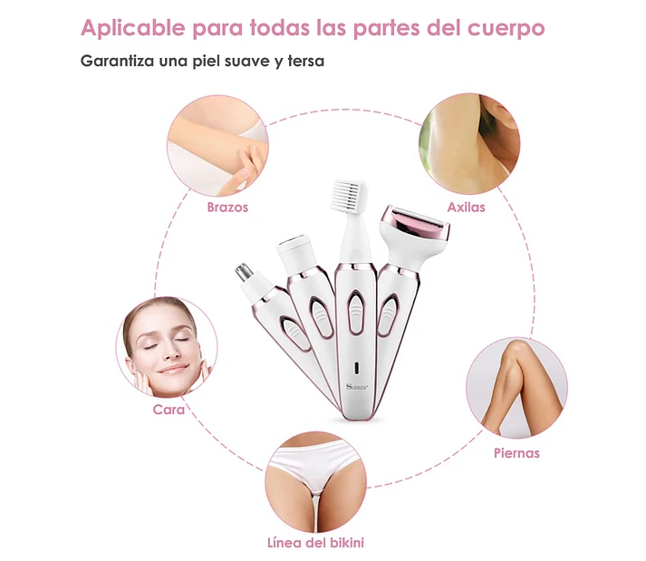 Afeitadora Electrica Femenina 4EN1 Colporal Para Axilas Bikini