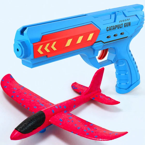 Pistola Lanza Aviones Juguete Niño + 2 Aviones Plumavit