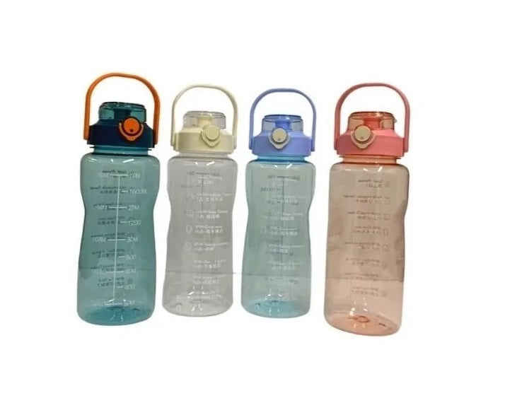 Botella De Agua Motivacional 2 Litros Con Indicador Medida