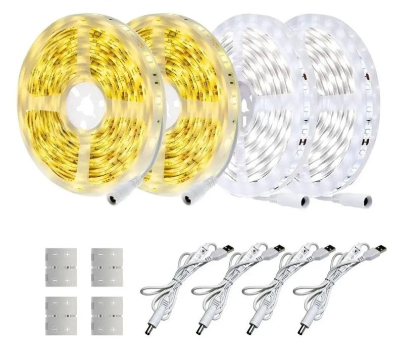 Cinta Tira 180 Led Usb Luces Color Rgb Botón 8 Modos 3 Mts