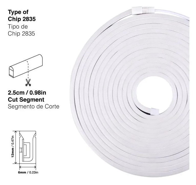 Cinta Tira Luz Led Neon Flexible 5 Metros Colores Auto 12 V