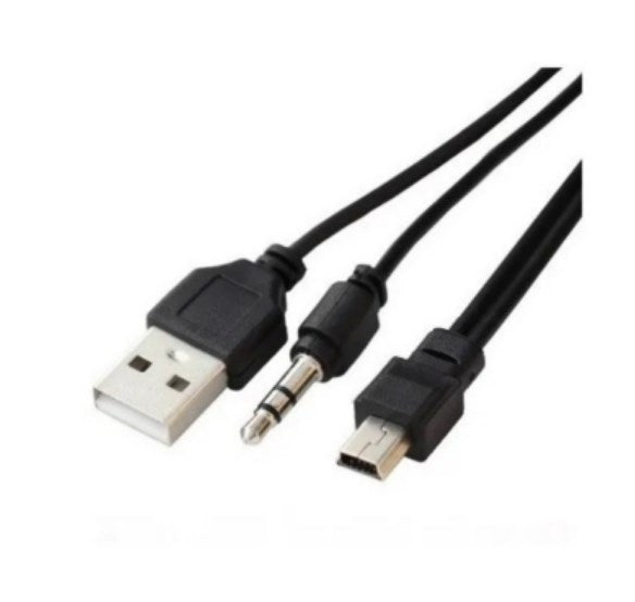 Cable Triple Mini Usb V3 Y Plus Auxiliar Parlante Jack 35mm