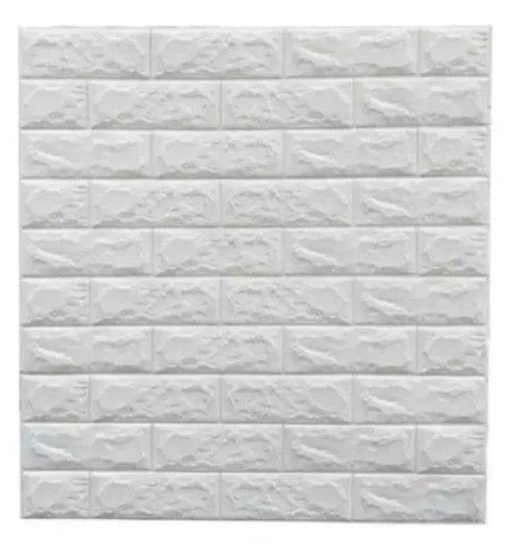 Pack 10 Lamina Papel Autoadhesivo Ladrillo 3d Mural 70x77